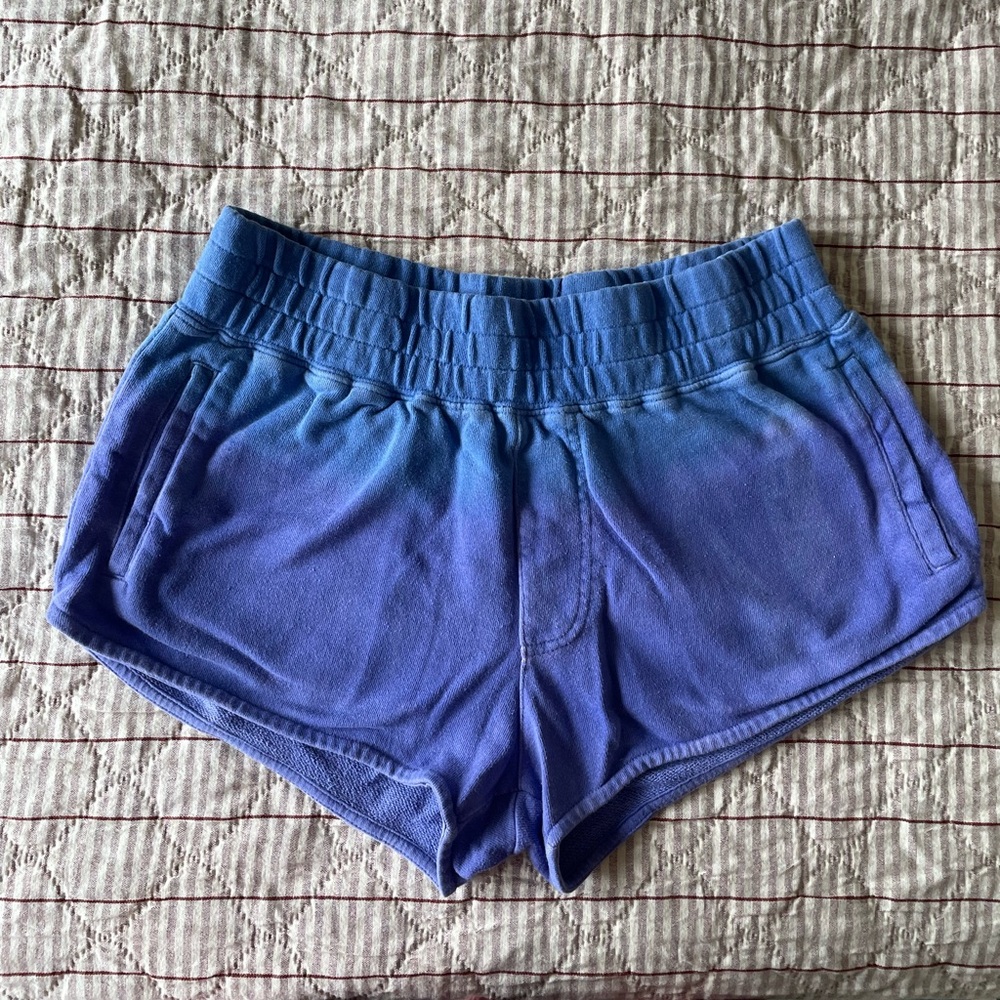 Spiritual Gangster Blue to Purple Ombre Athletic Lounge Shorts
